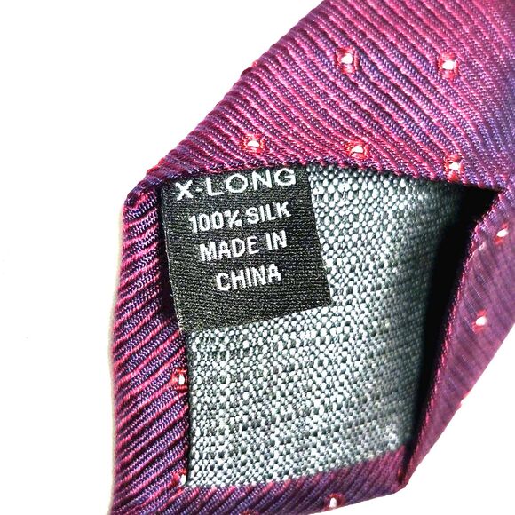 Kenneth Cole Awearness Silk Men's Tie Burgundy Geometric Size X-Long NEW - Picture 15 of 16